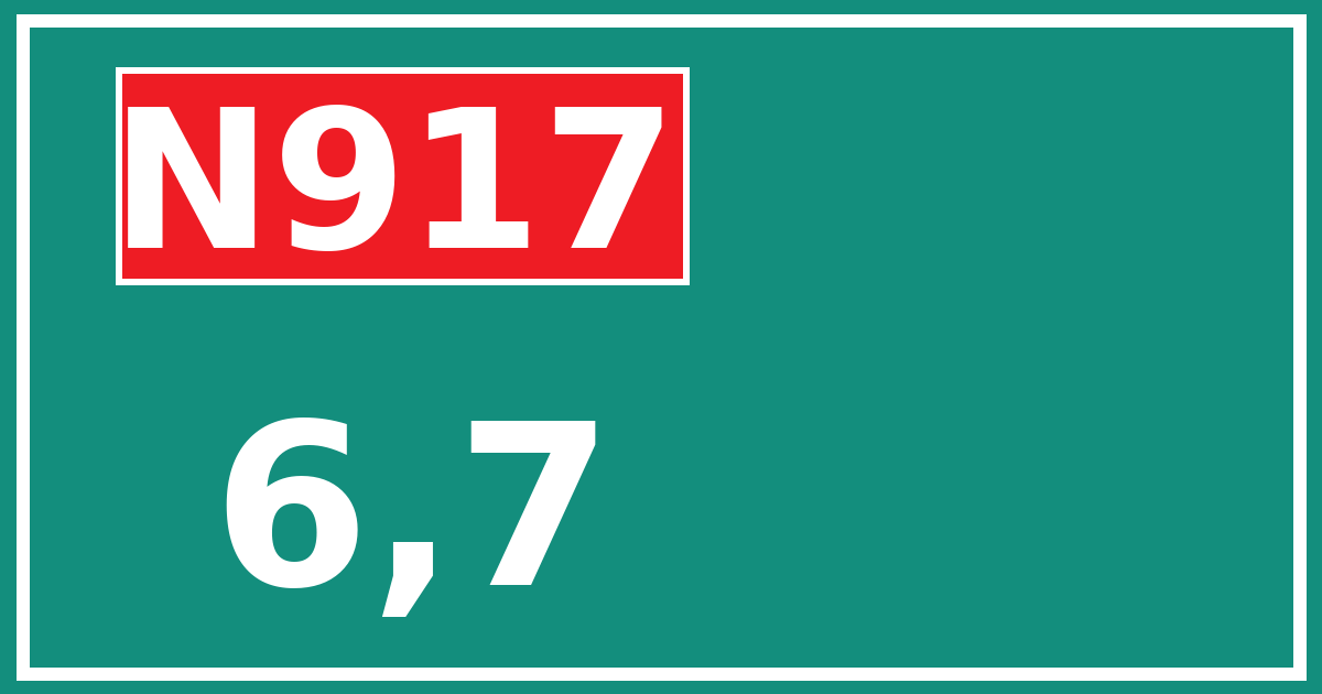 Hectometerbord N917 6,7