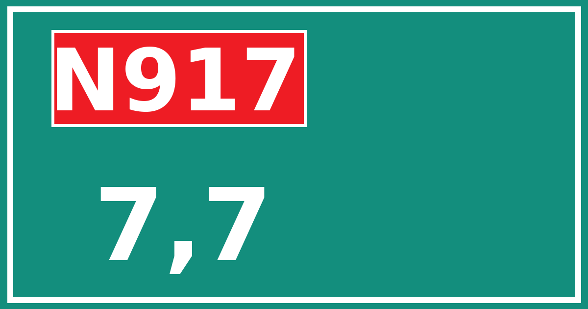 Hectometerbord N917 7,7