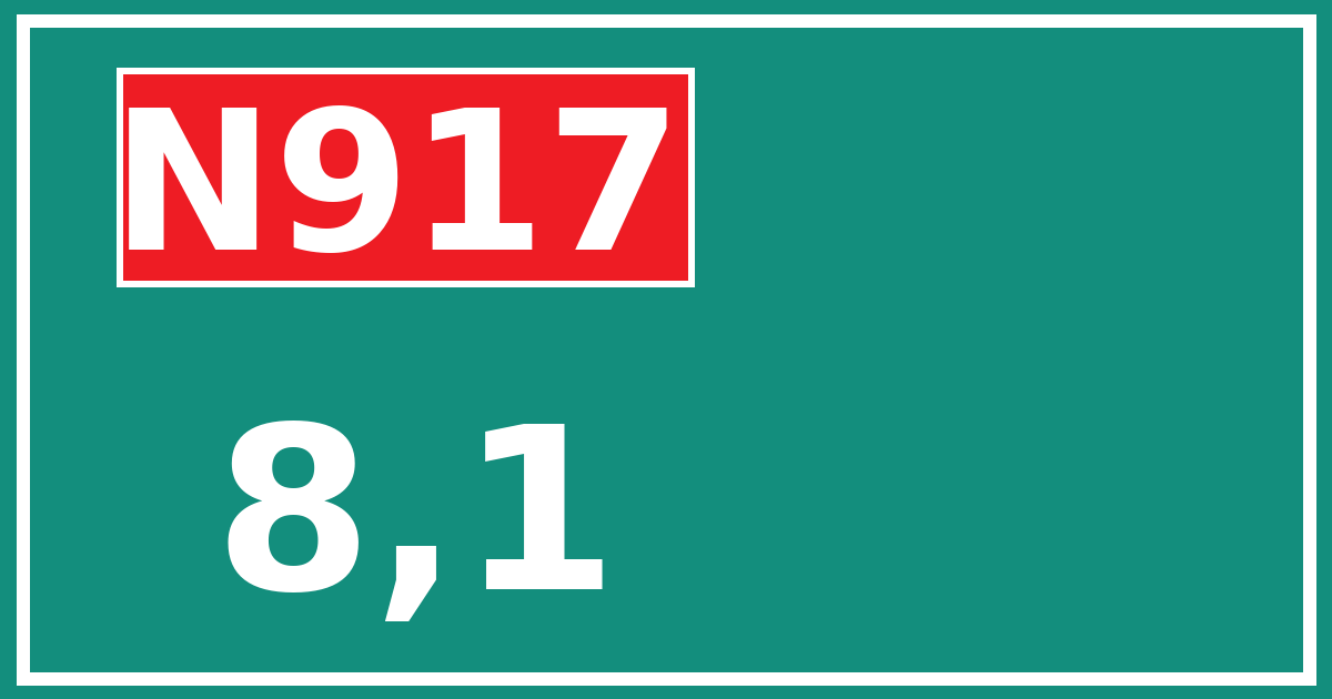 Hectometerbord N917 8,1