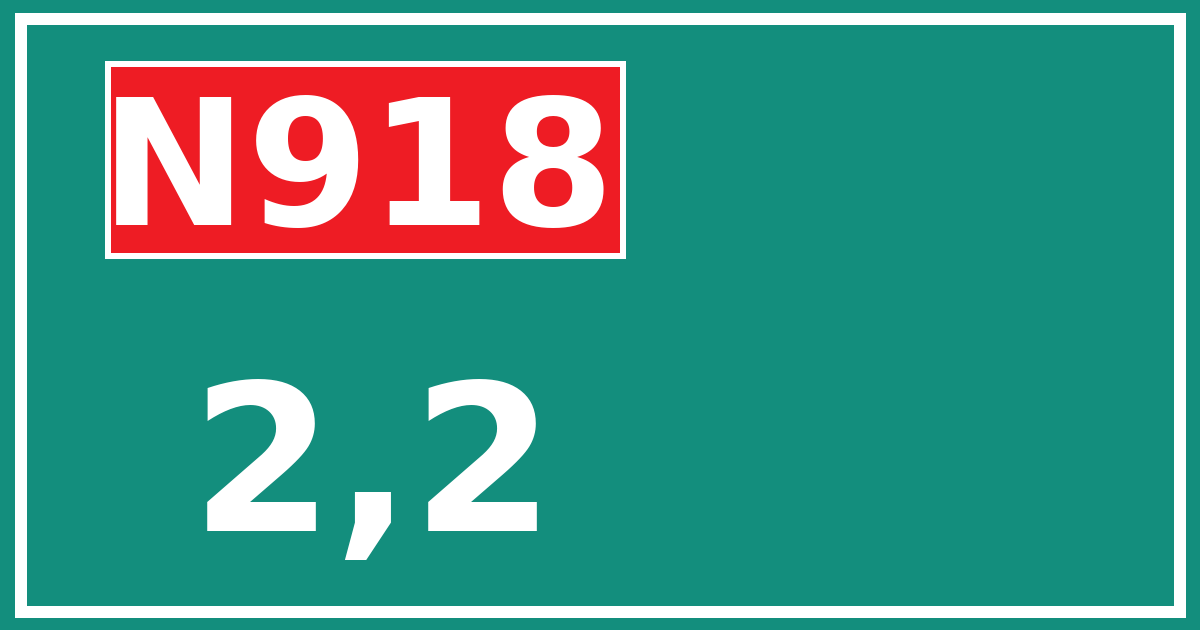 Hectometerbord N918 2,2