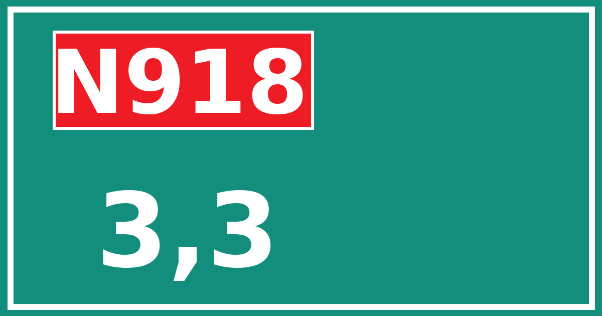 Hectometerbord N918 3,3