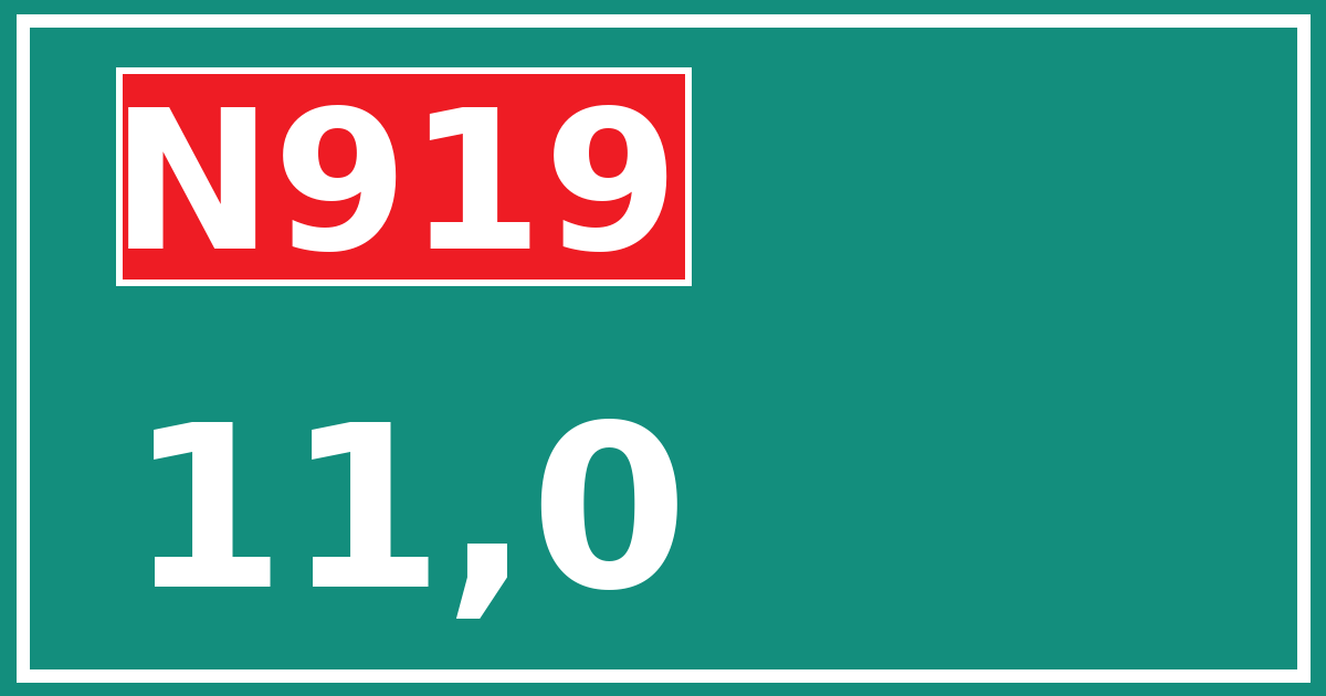 Hectometerbord N919 11,0