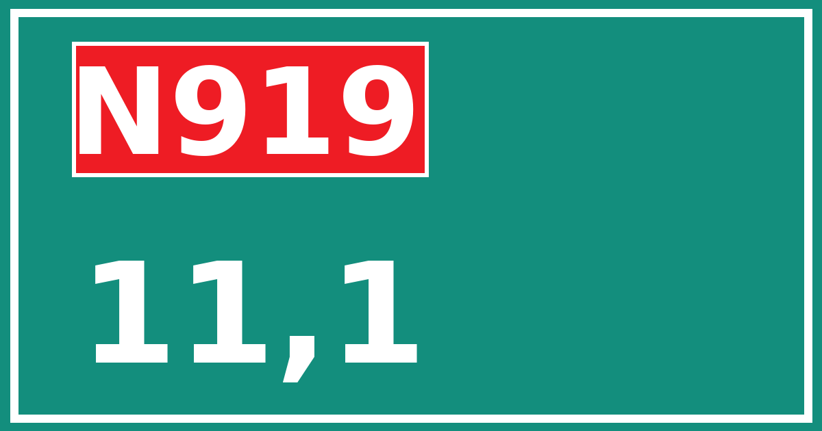 Hectometerbord N919 11,1