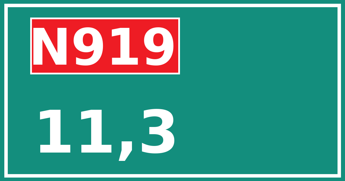 Hectometerbord N919 11,3