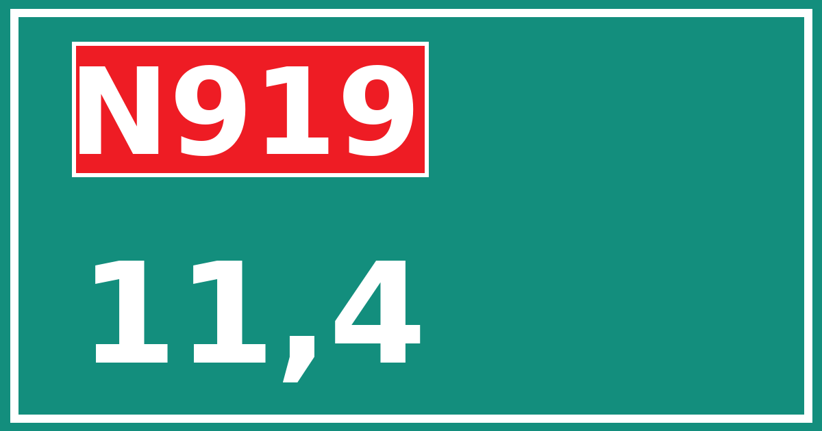 Hectometerbord N919 11,4