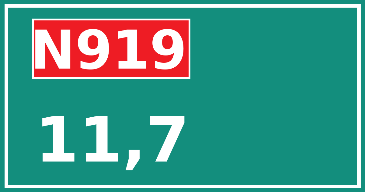 Hectometerbord N919 11,7