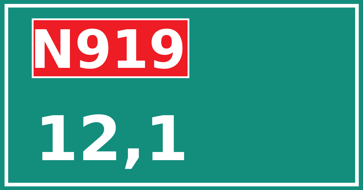 Hectometerbord N919 12,1