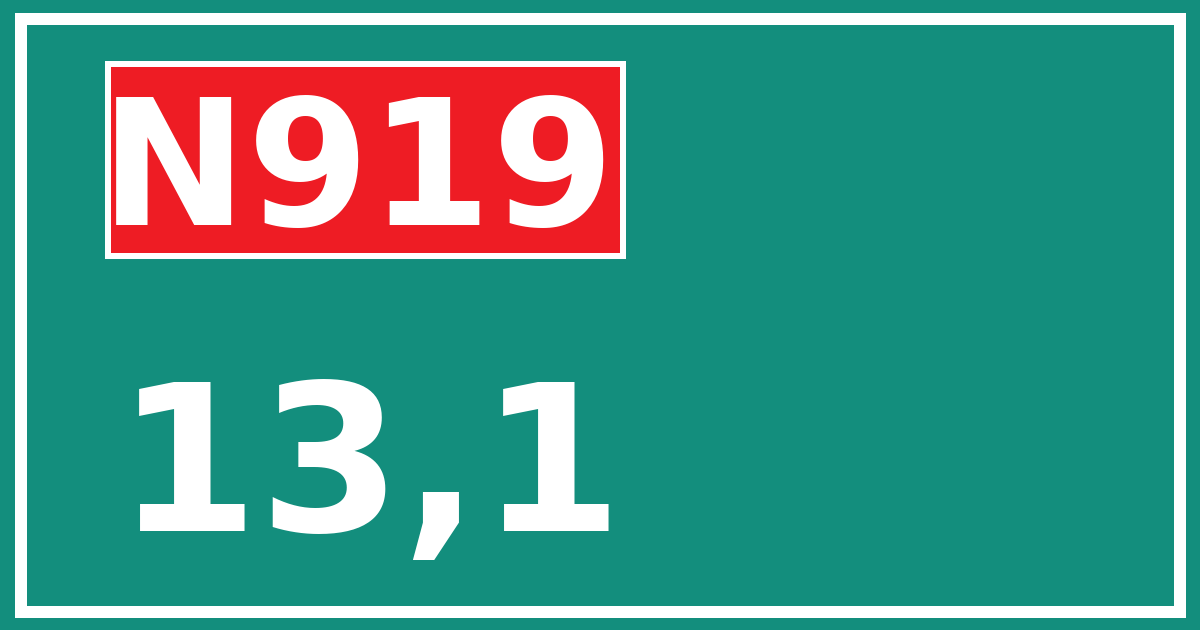 Hectometerbord N919 13,1