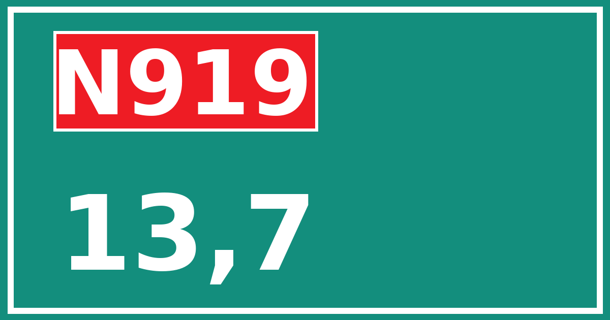 Hectometerbord N919 13,7