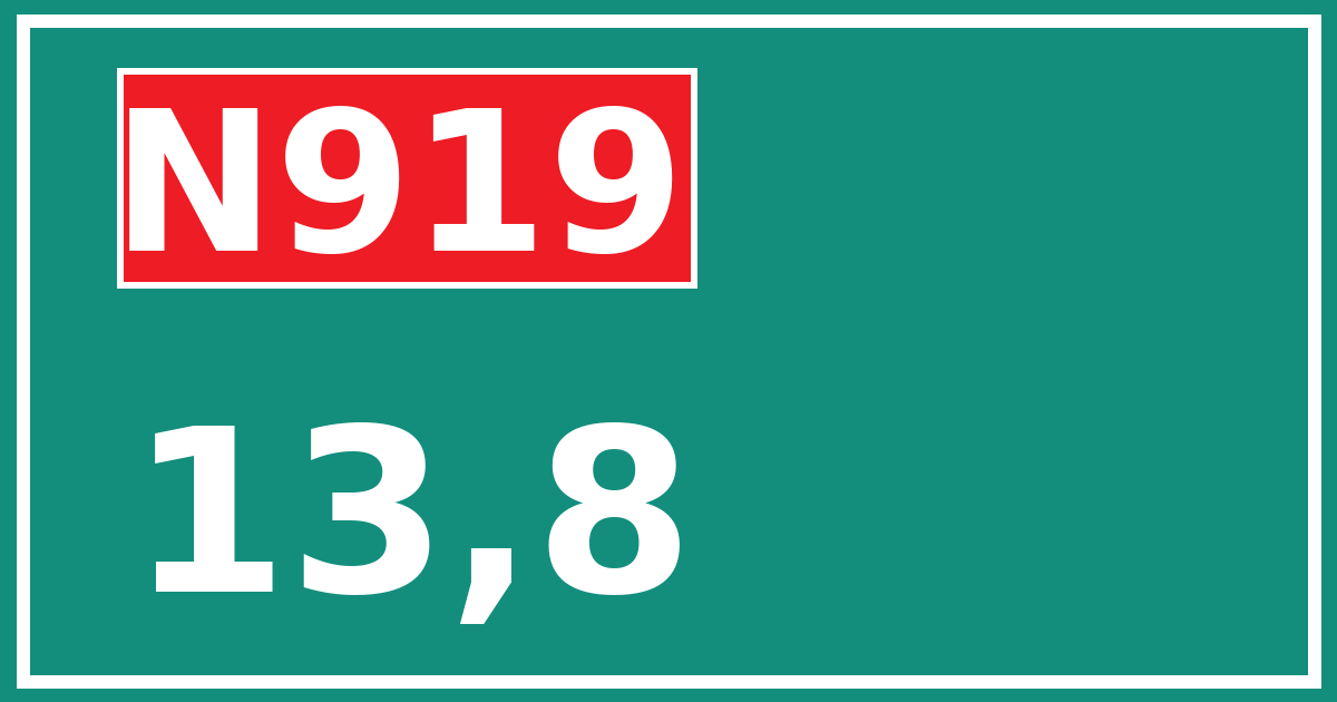 Hectometerbord N919 13,8
