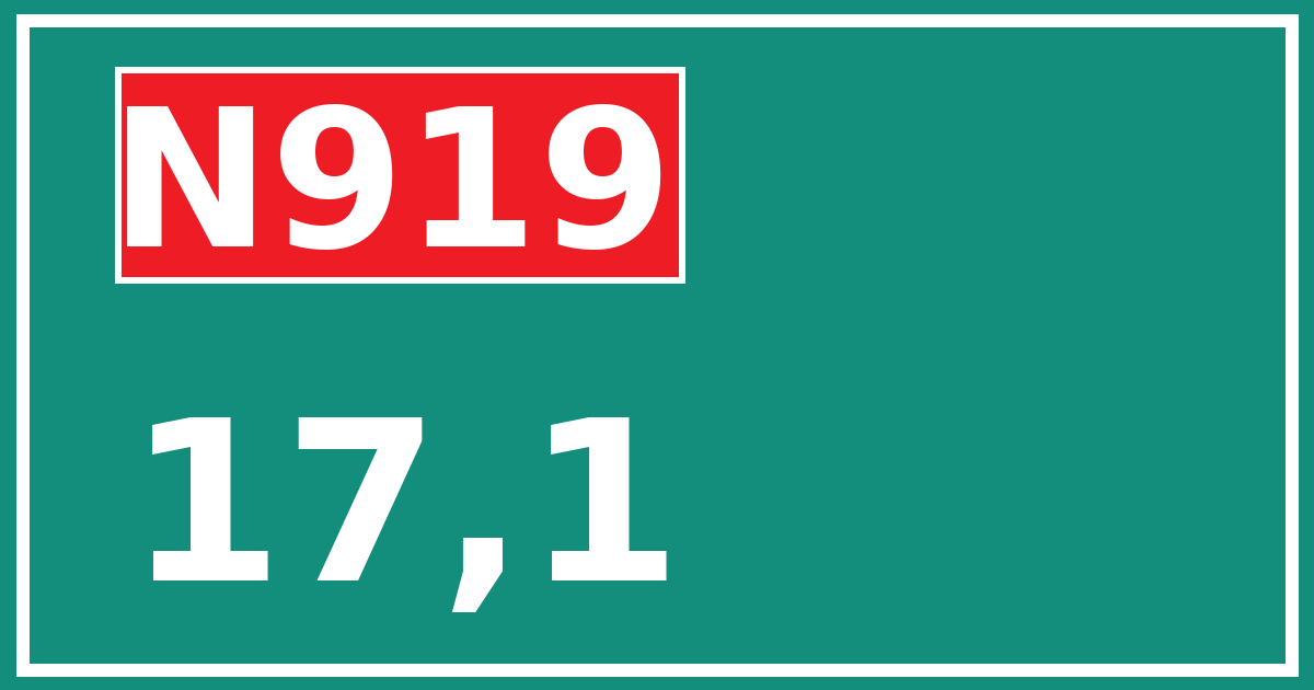 Hectometerbord N919 17,1