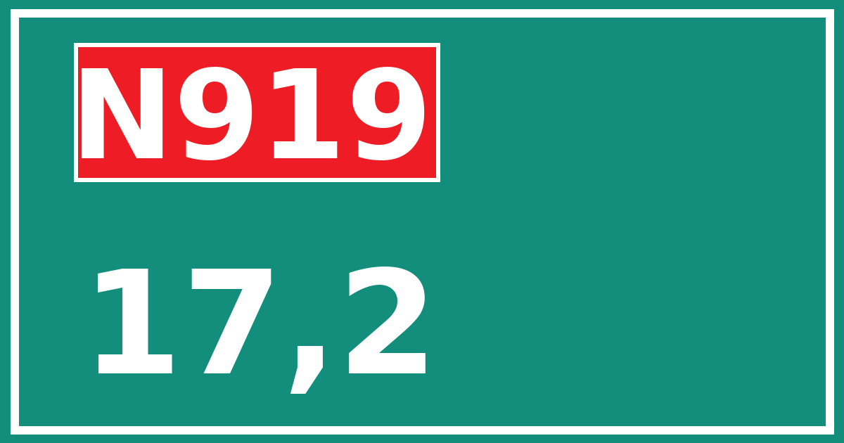 Hectometerbord N919 17,2