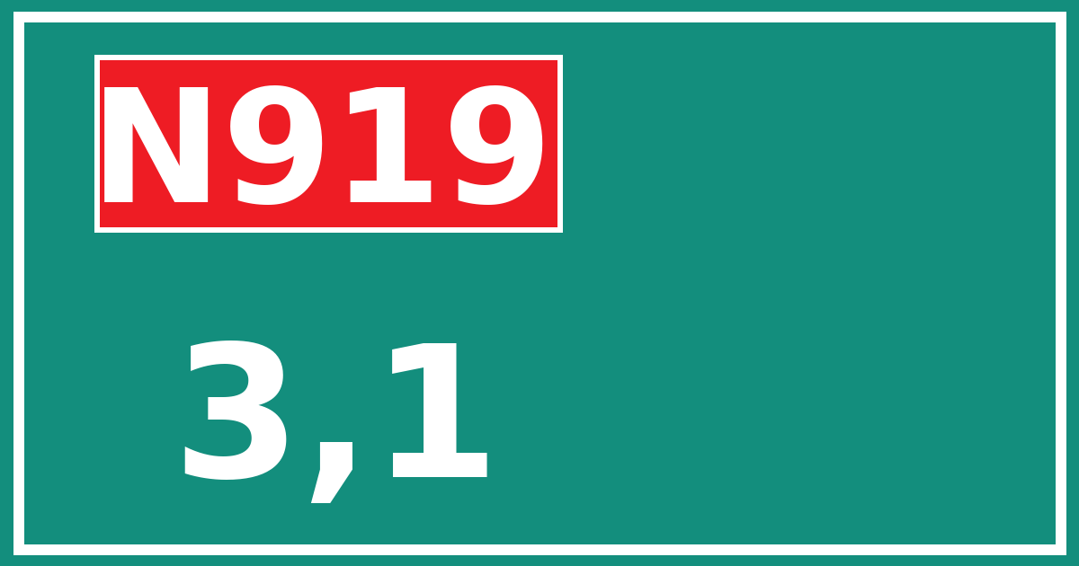 Hectometerbord N919 3,1