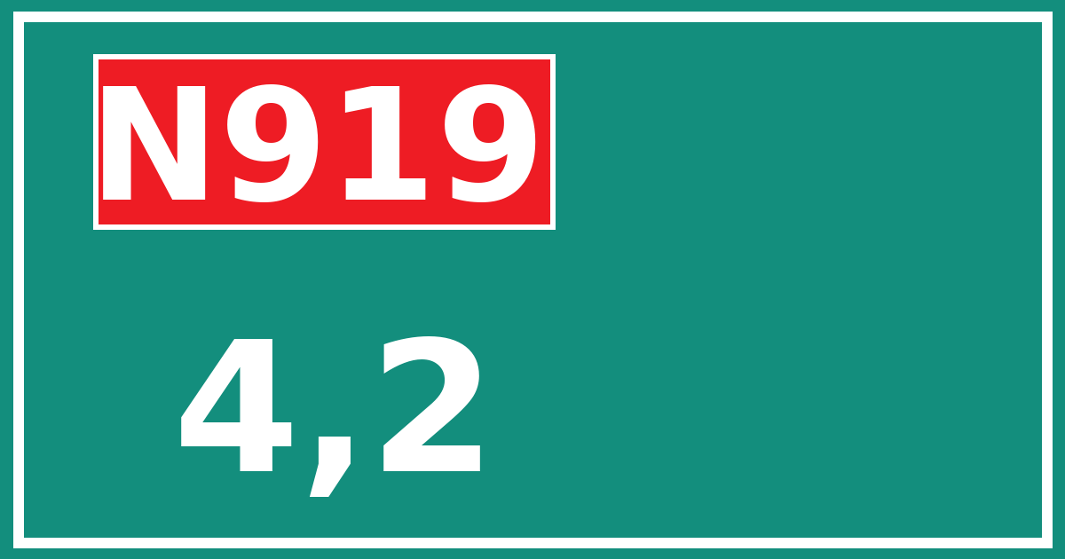 Hectometerbord N919 4,2