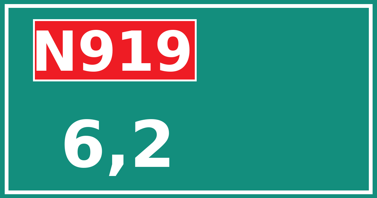 Hectometerbord N919 6,2