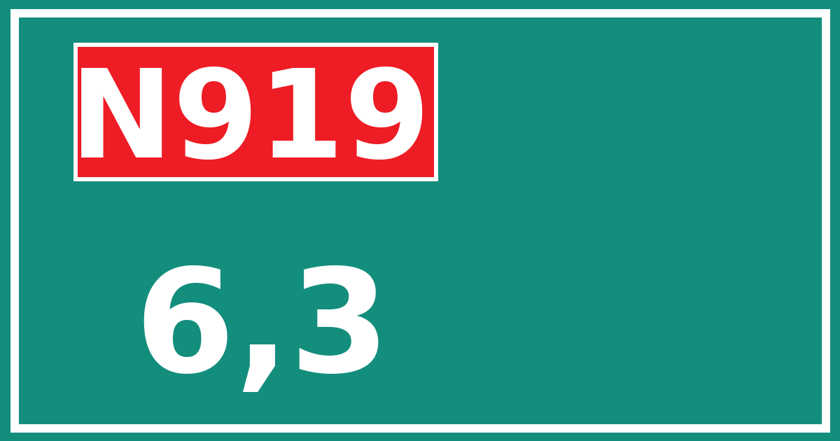 Hectometerbord N919 6,3