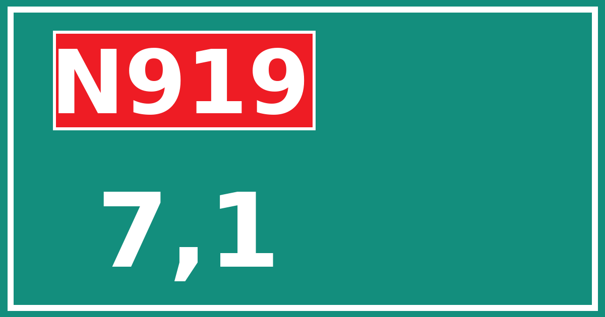 Hectometerbord N919 7,1