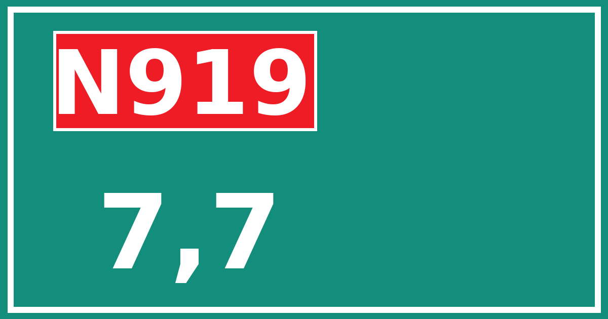Hectometerbord N919 7,7