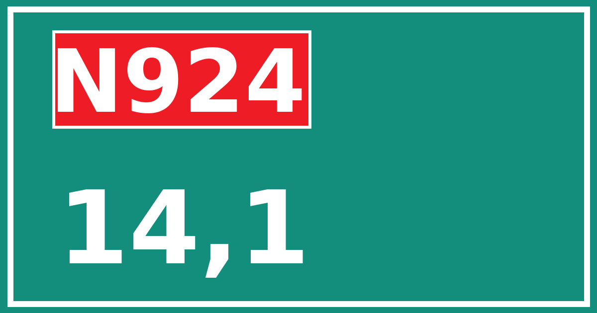 Hectometerbord N924 14,1