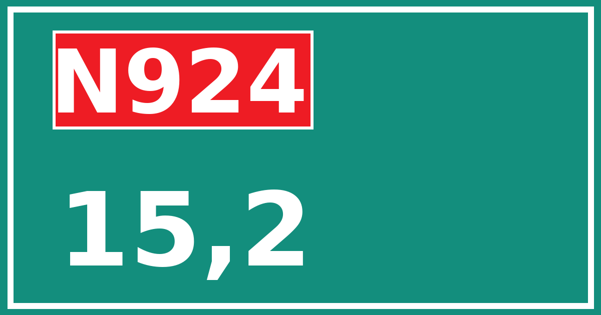 Hectometerbord N924 15,2