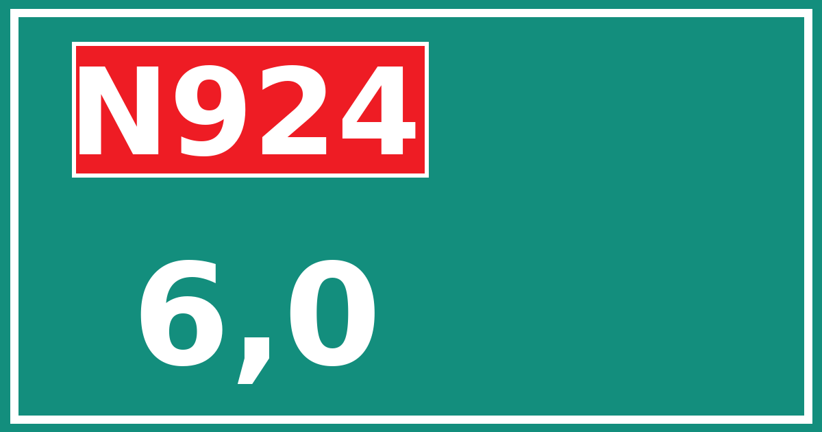 Hectometerbord N924 6,0