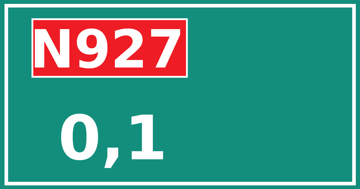 Hectometerbord N927 0,1