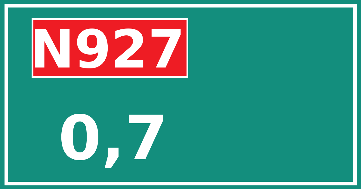 Hectometerbord N927 0,7