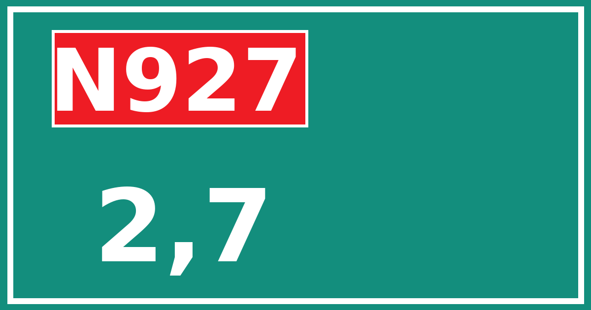 Hectometerbord N927 2,7