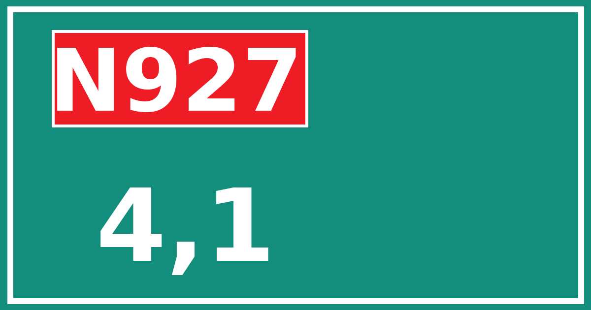 Hectometerbord N927 4,1