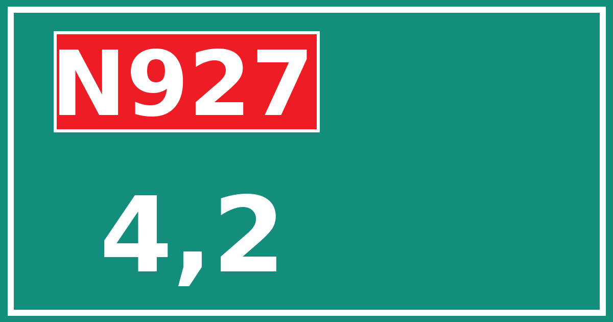 Hectometerbord N927 4,2