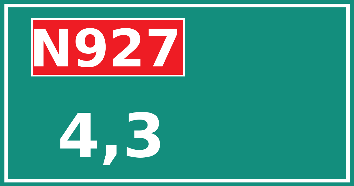 Hectometerbord N927 4,3