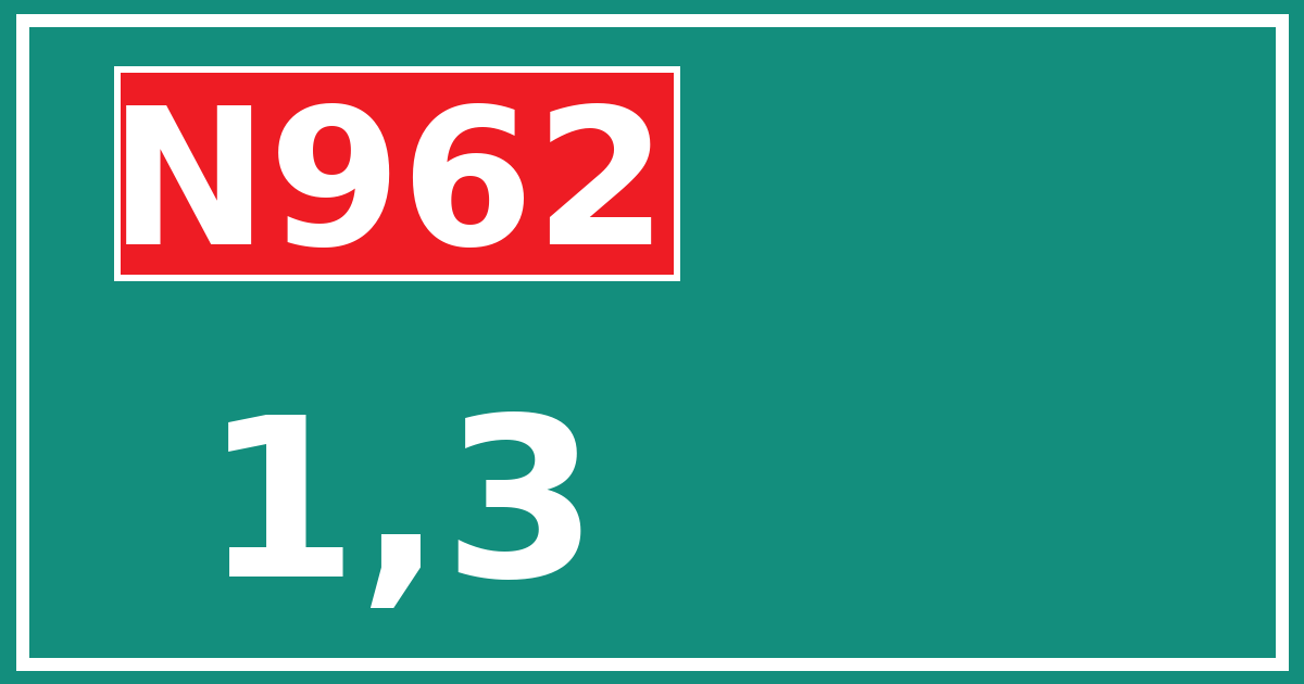 Hectometerbord N962 1,3