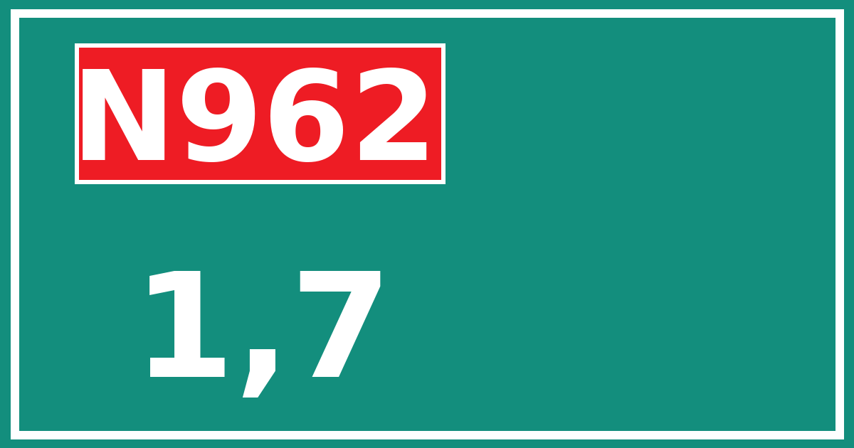 Hectometerbord N962 1,7