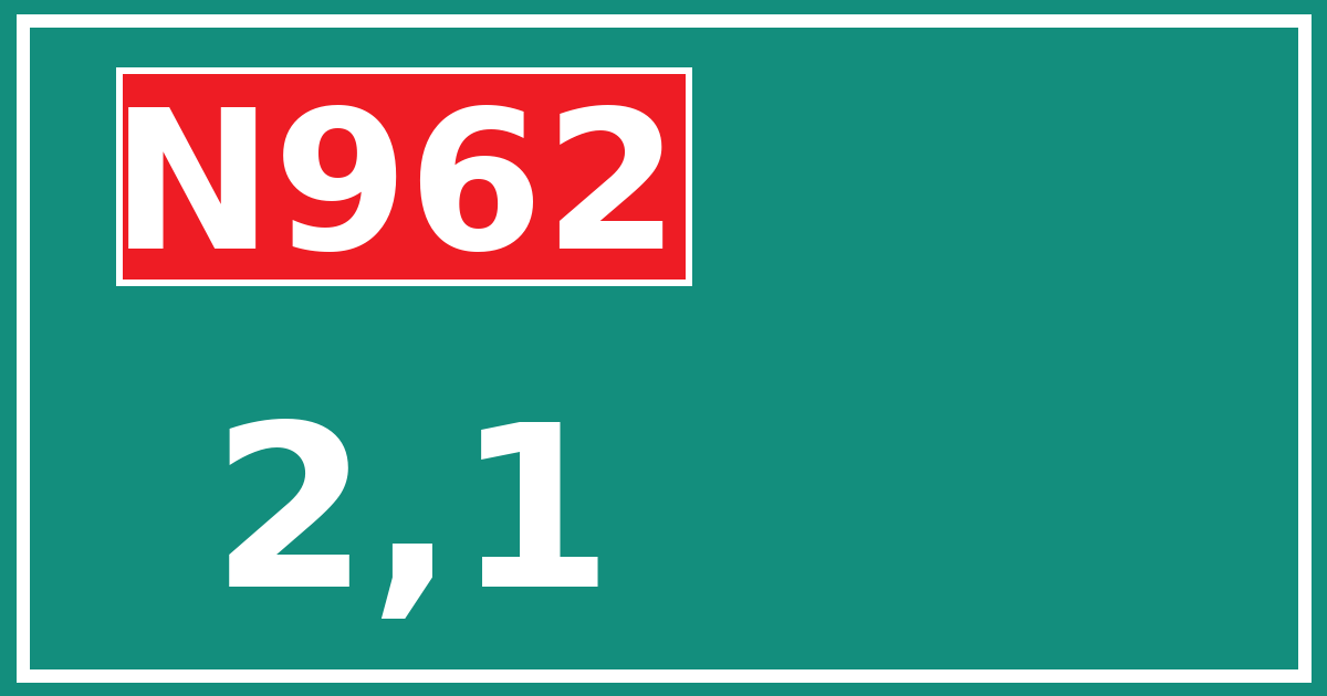 Hectometerbord N962 2,1