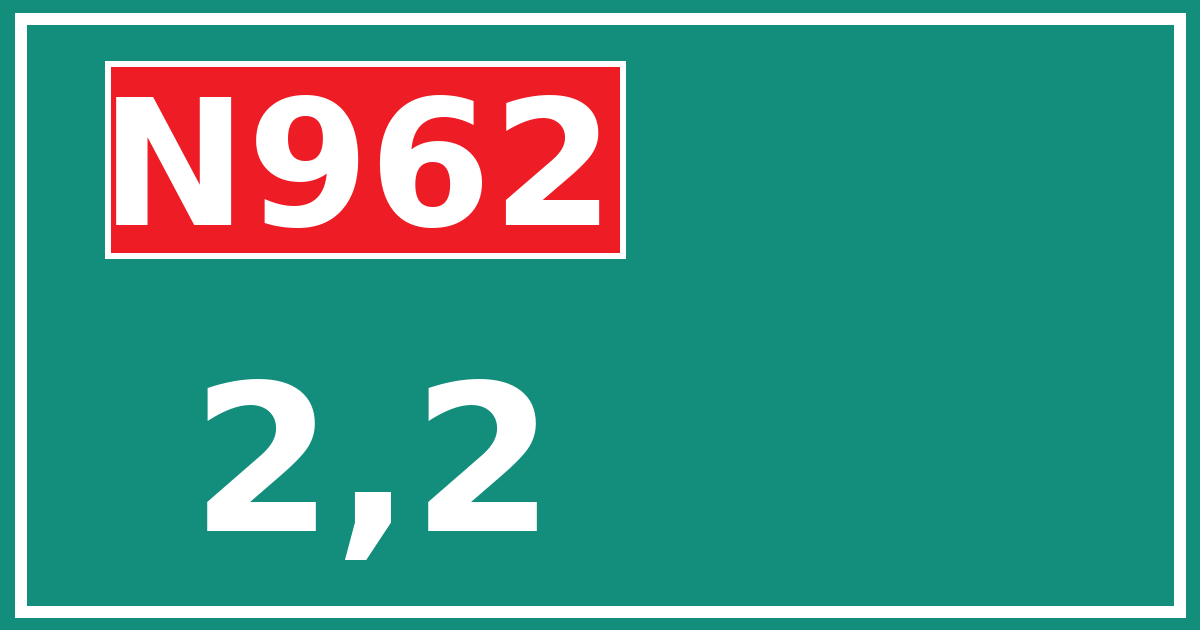 Hectometerbord N962 2,2
