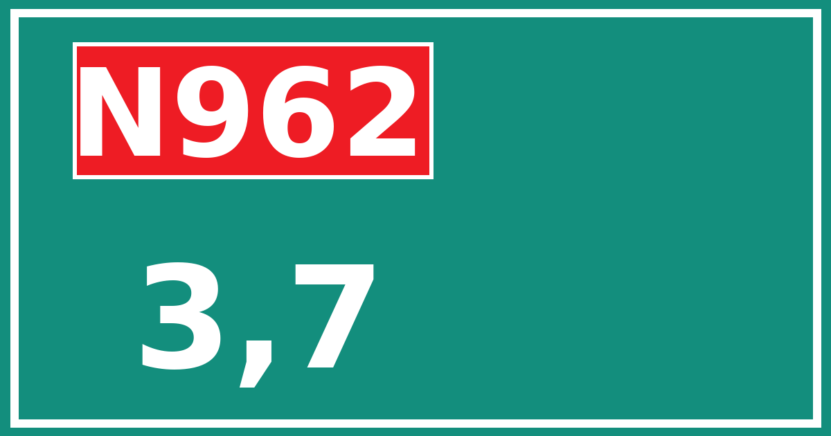 Hectometerbord N962 3,7