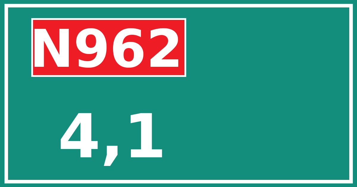 Hectometerbord N962 4,1