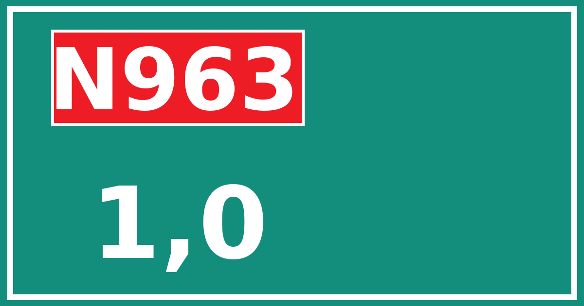 Hectometerbord N963 1,0
