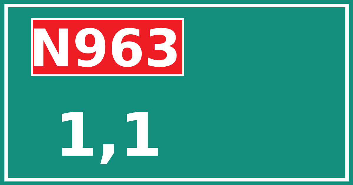 Hectometerbord N963 1,1
