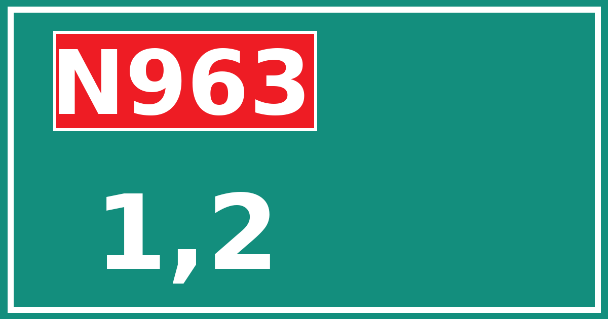 Hectometerbord N963 1,2