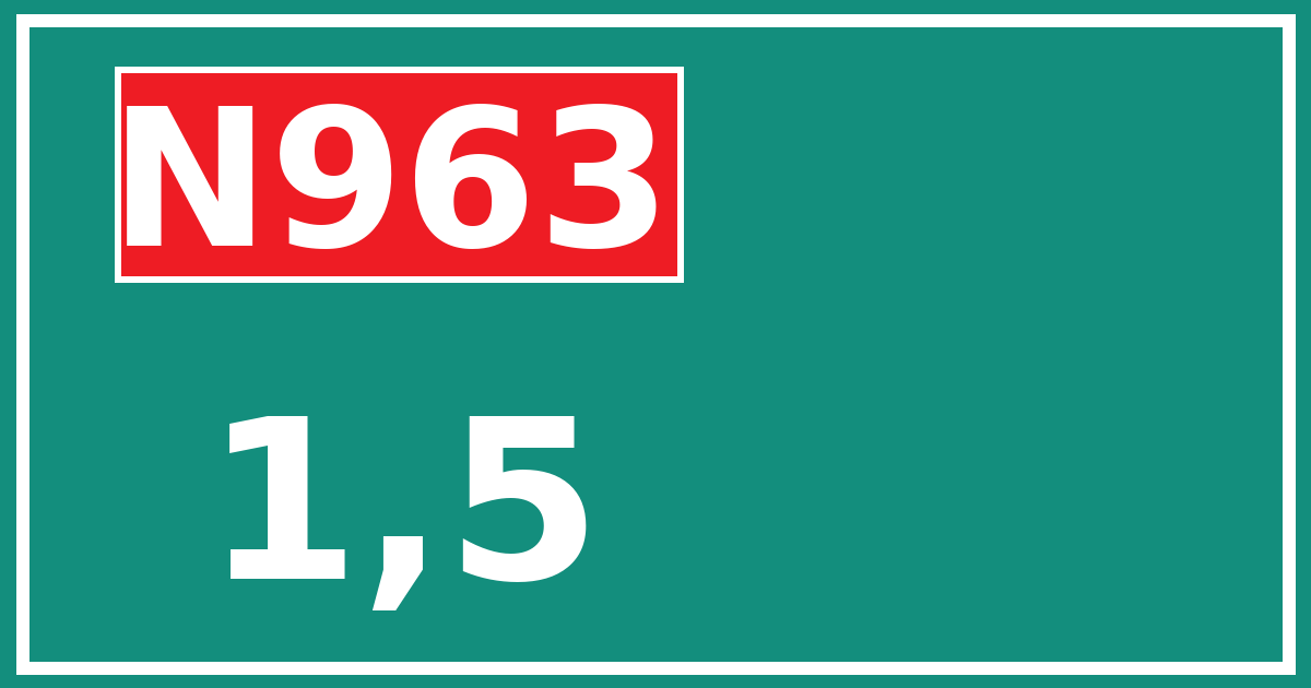 Hectometerbord N963 1,5