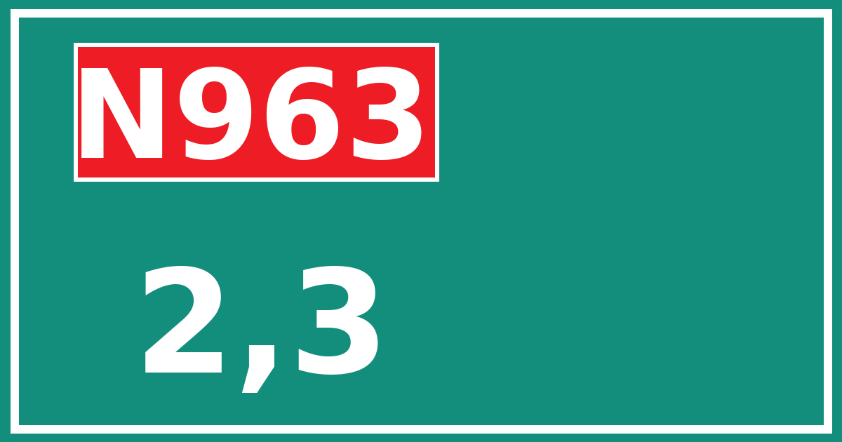 Hectometerbord N963 2,3