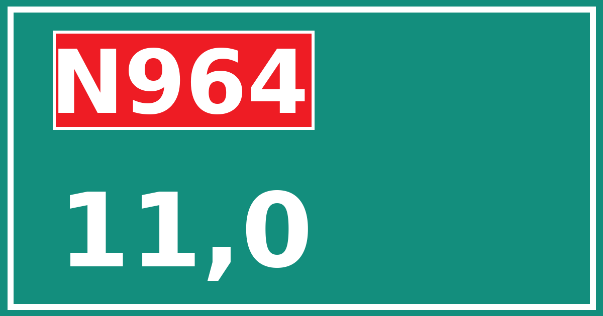 Hectometerbord N964 11,0