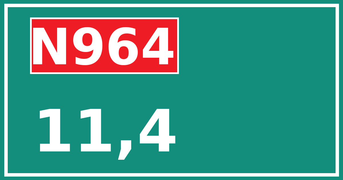 Hectometerbord N964 11,4