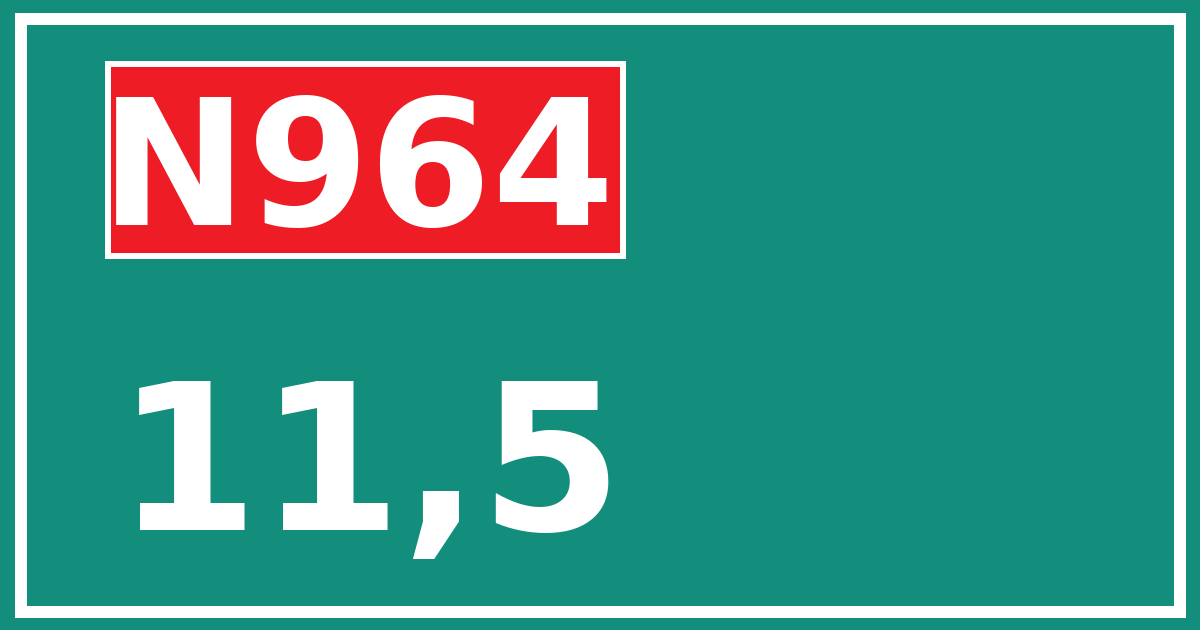Hectometerbord N964 11,5