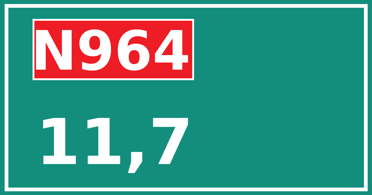 Hectometerbord N964 11,7