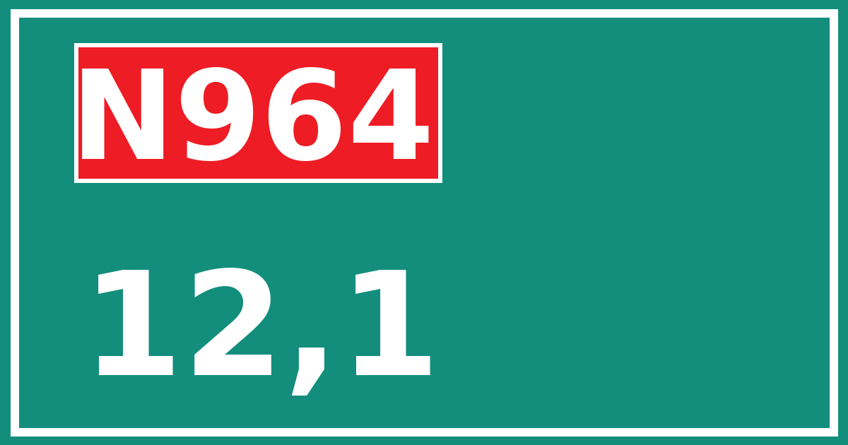 Hectometerbord N964 12,1