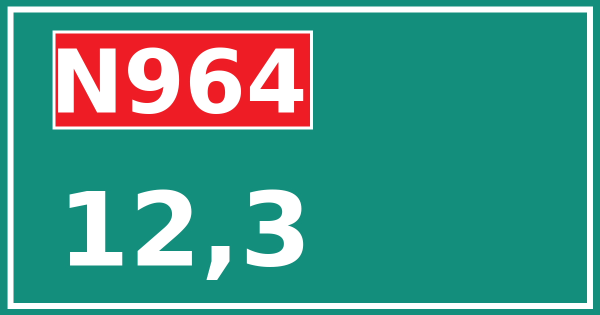 Hectometerbord N964 12,3
