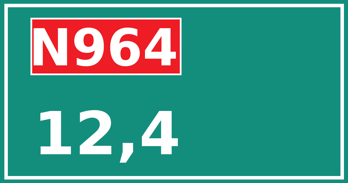 Hectometerbord N964 12,4
