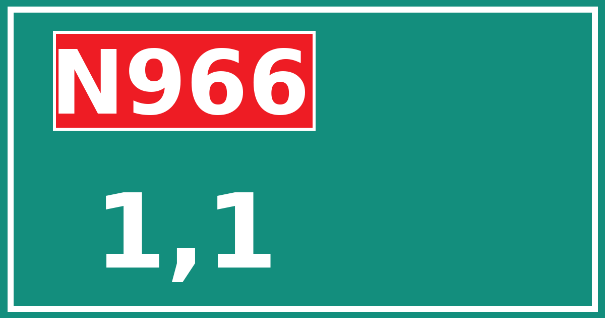 Hectometerbord N966 1,1